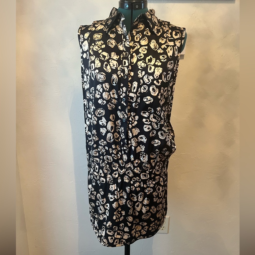 Thakoon Addition Silk Romper in Black and Apricot Size 8